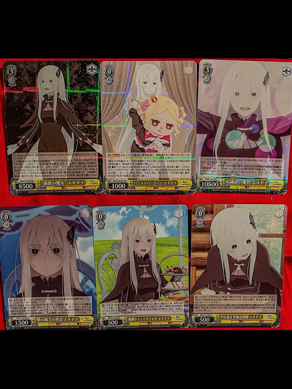 Weiss Schwarz Re:Zero Vol. 3 Various Echidna cards (6 Cards) Rare & RR